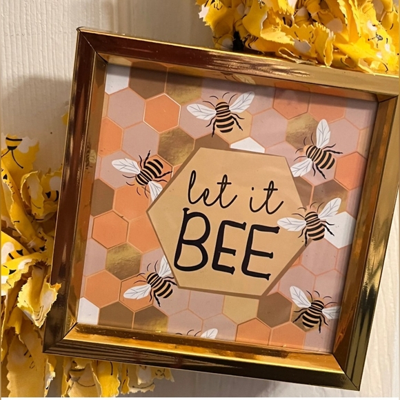 Hobby Lobby~Let It Bee Sign Gold Frame Home Decor - Picture 1 of 6